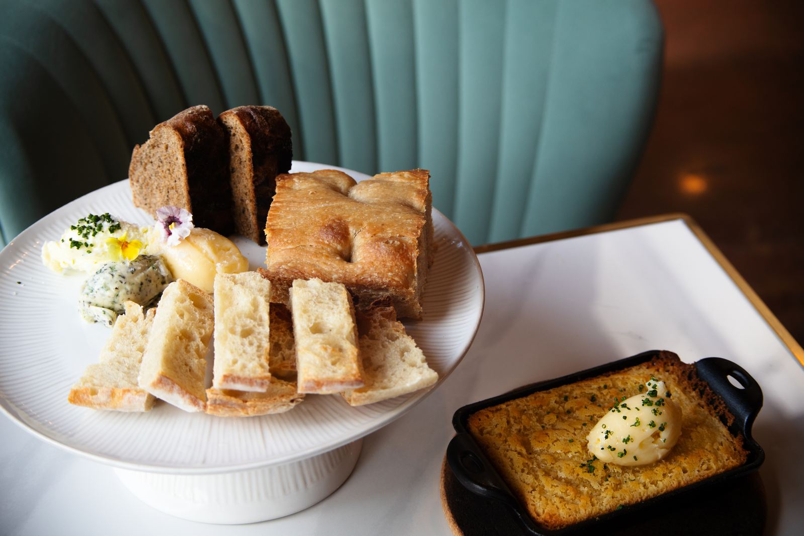 Preflight Bread Service and Honey Butter Cornbread at Solera